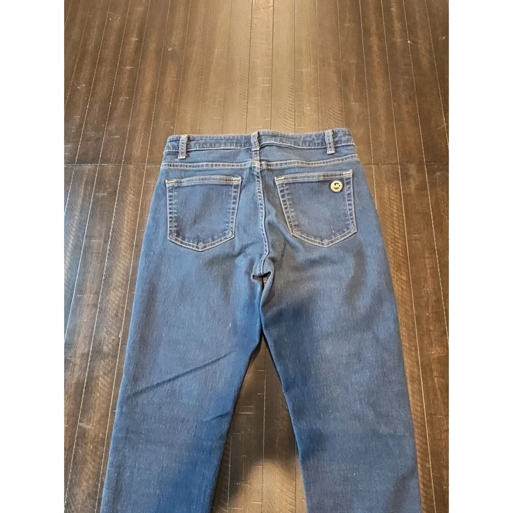 Michael Kors Women Blue Straight‎ Leg Denim Jeans Low Rise Sz Reg 4 27x29